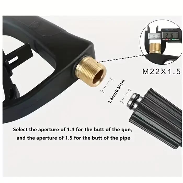 Pistolet de lavage haute pression 2175PSI avec connexion rapide M22-14 1/4"