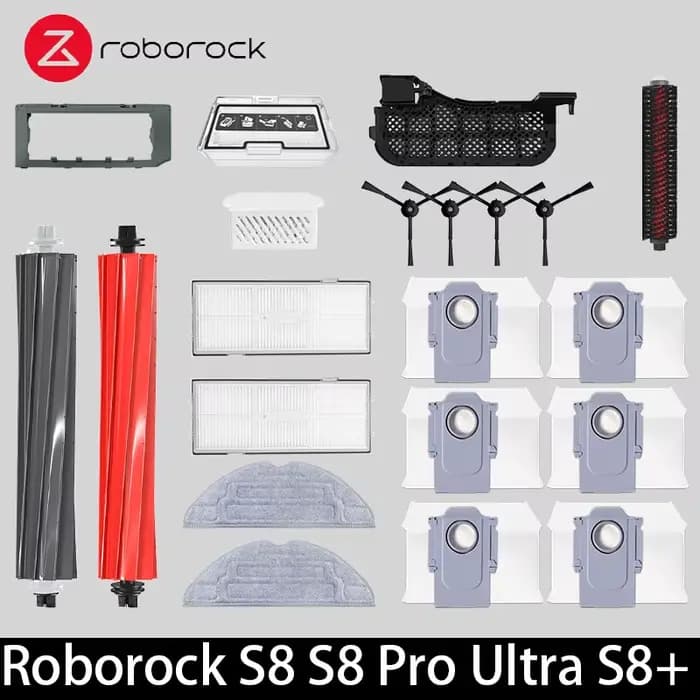 Roborock S8 S8 Pro Ultra S8 + Robot aspirateur pièces de rechange brosses latérales principales tissus de vadrouille filtres HEPA sacs à poussière accessoires