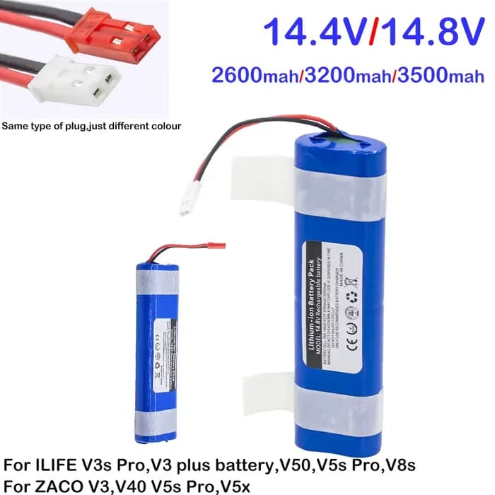 Nouvelle batterie Rechargeable pour ILIFE V3s V5s V8s DF45 DF43 V3 X3 V50 V55 V5L Pro 14.8V 3200mAh/3.5ah
