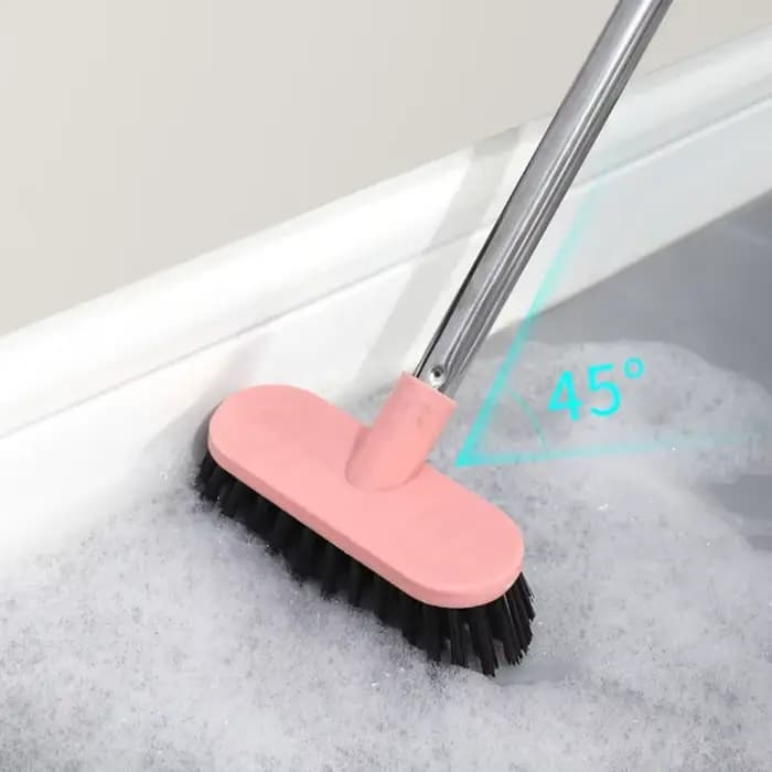 Brosse à récurer le sol avec longue poignée