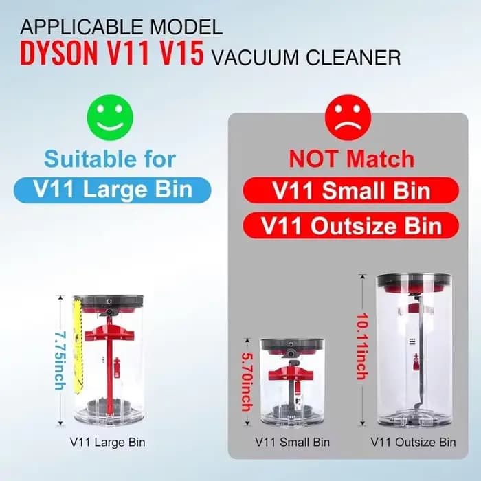 Grand bac à poussière de rechange pour aspirateur Dyson
