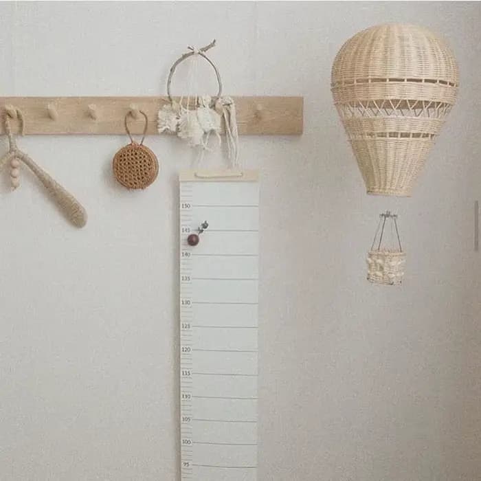 Décor de ballon à Air chaud en rotin tissé à la main, décor mural suspendu, accessoire de photographie nordique fait à la main pour chambre d'enfants, crèche de maternelle