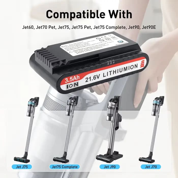 Nastima 21.6V Rechargeable Eddie ion Aspirateur Batterie 3500mAh pour Samsung VCA-SBT90/XAA Pour Jet90 Jet75 Jet75Pet