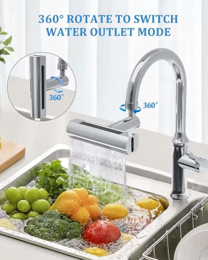 Barboteur de robinet de cuisine cascade résistant aux éclaboussures 360 ° Adaptateur d'eau d'extension