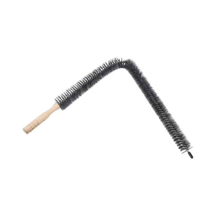 Outil de nettoyage de radiateur avec manche en bois et fil en acier inoxydable pour une élimination efficace des peluches et des débris particules