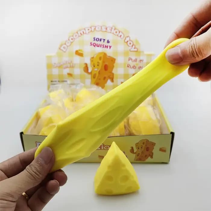 Jouet Squishy en forme de fromage, jouet à presser en forme de fromage, doux, mignon, anti-stress, à pincer, collant, à récupération lente, pour adultes