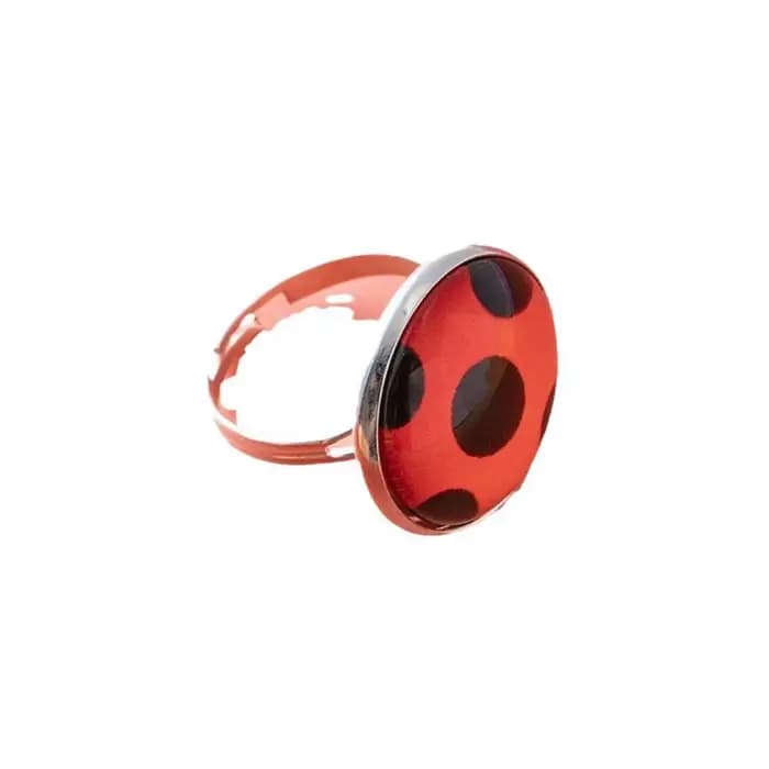 Mode coccinelle anneaux ouverts pour femmes filles dessin animé rouge dame oiseau insecte verre anneau rond accessoires de fête bijoux cadeau