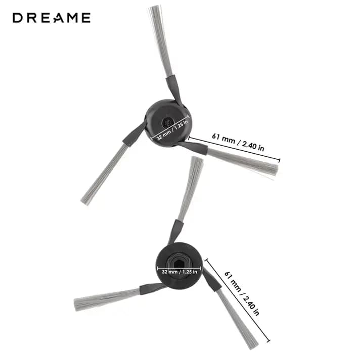 Kit d'accessoires Original Dreame Aqua10 Ultra Track S - 2 brosses latérales