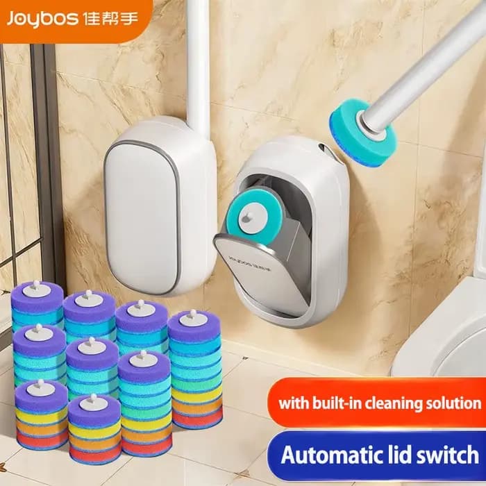 JOYBOS Brosse de toilette murale jetable avec support intégré et têtes