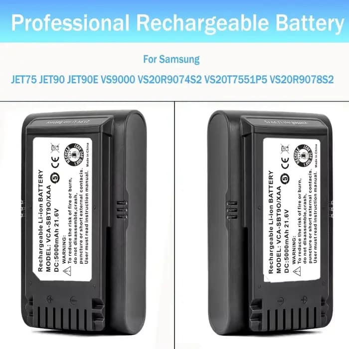 Batterie d'origine pour aspirateur sans fil Samsung Vs9000 Jet90 Jet75 Jet90E VCA-SBT90