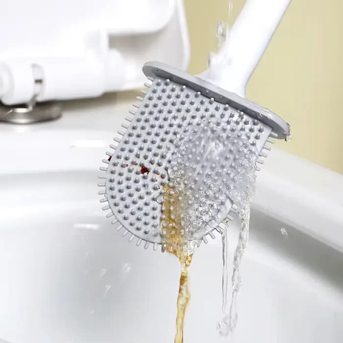 MINI brosse de toilette en Silicone anti-fuite d'eau avec Base Wc
