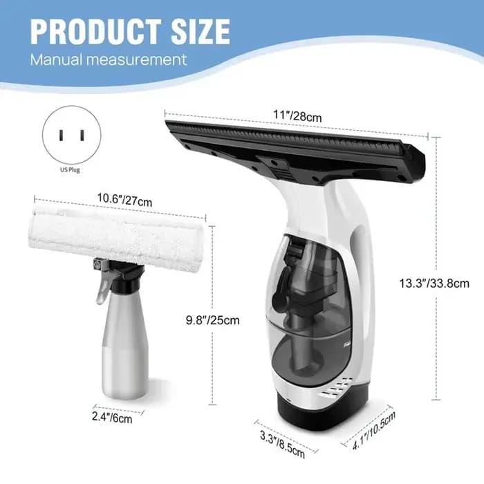 Aspirateur de fenêtre sans fil Rechargeable avec raclette
