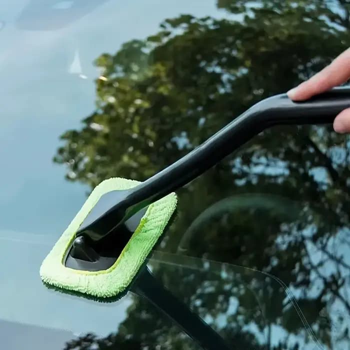 1-PC Car Window Cleaner Brush Kit with Long Handle for Windshield & Interior Cleaning