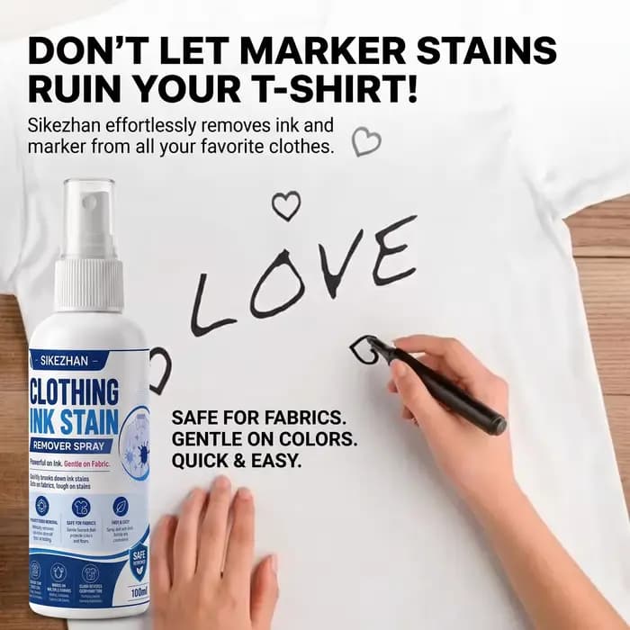 SIKEZHAN Spray Détachant pour Taches d'Encre sur Tissus