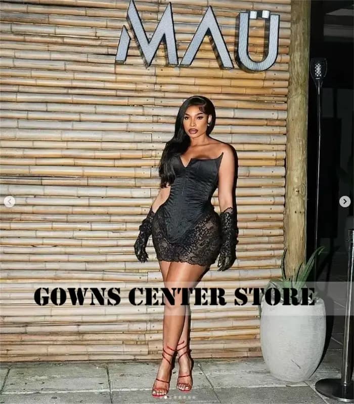 Robes de Rhcorset avec gants en dentelle pour filles, mini robe de cocktail, zones à lacets animées, conception personnalisée
