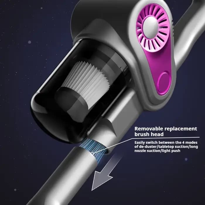 Aspirateur sans fil 4 en 1, aspirateur à bâton, moteur 40000 tr/min, têtes interchangeables, nettoyeur de tapis et de poils d'animaux pour la maison