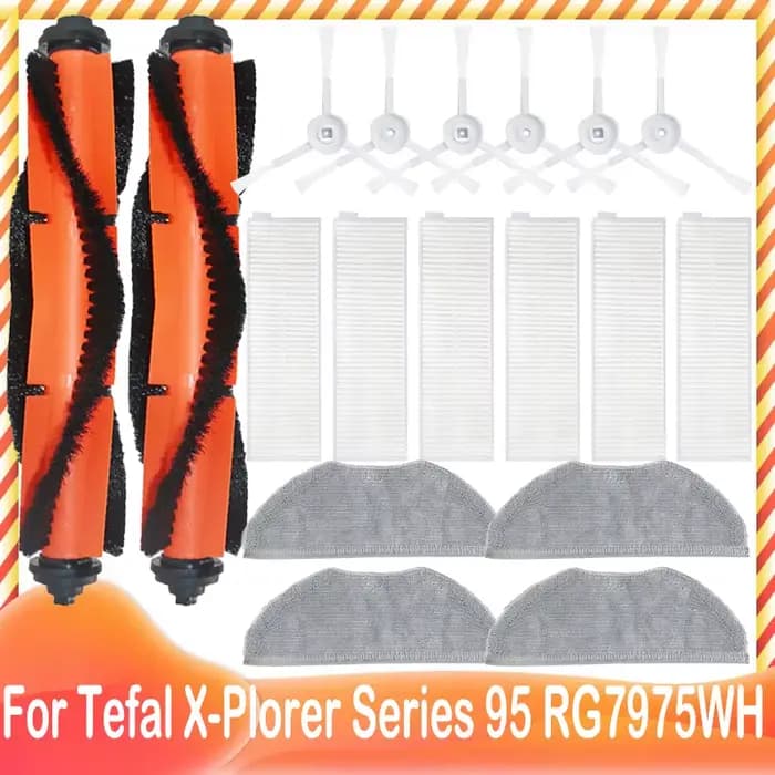 Pour Rowenta Tefal x-plorer série 95 Animal RG7975WH RG7987WH rouleau principal brosse latérale filtre Hepa vadrouille tissu accessoires