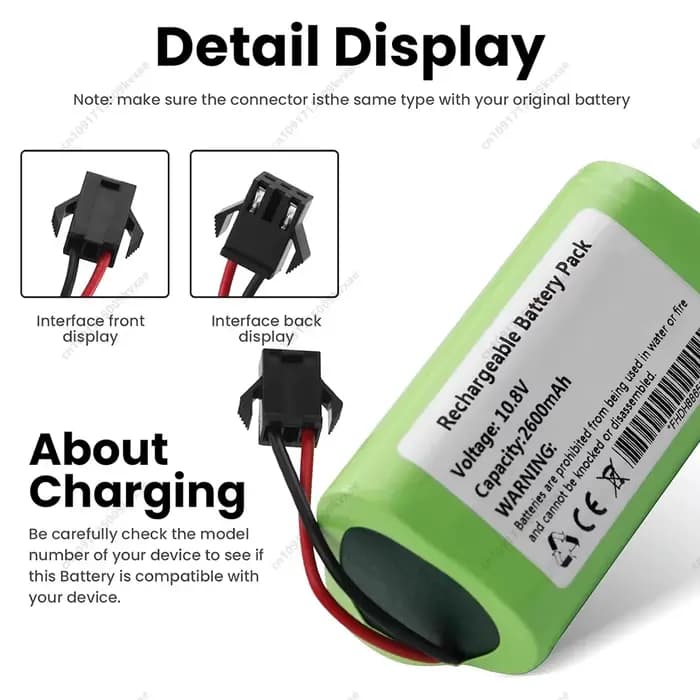 Batterie Li-ion pour aspirateur robot Vactidy T6 T7 T8, haute capacité 2600mAh 3200mAh 3500mAh 10.8V, pack rechargeable