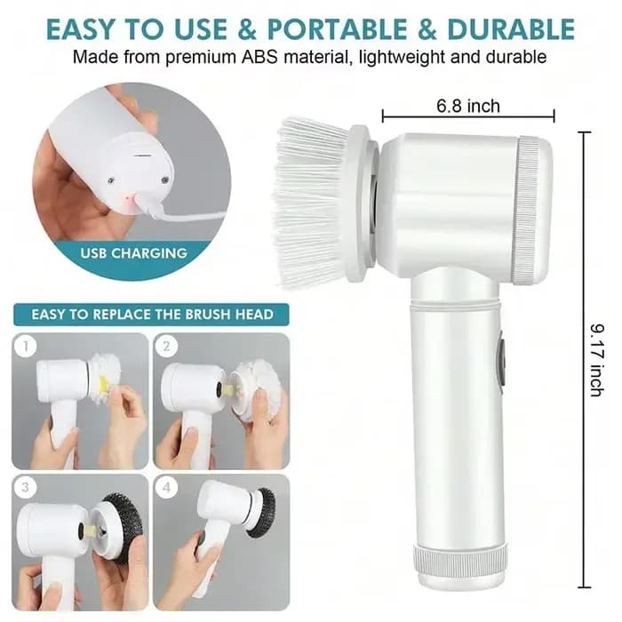 Brosse à récurer électrique 5 en 1