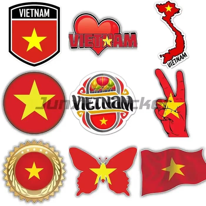 Autocollant drapeau du Vietnam pour décoration, vitre de voiture, mur, chambre, camion, casque, course, accessoires