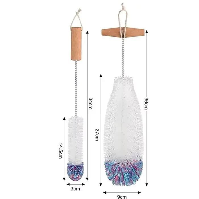 Brosse de nettoyage pour bouteilles SodaStream avec manche en bois de hêtre