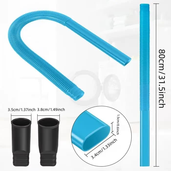 Kit de nettoyage flexible pour conduit d'aspiration de sèche-linge de 80 cm avec adaptateurs de 35 mm et 38 mm