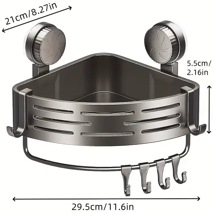 Support de salle de bain à ventouse peu encombrant
