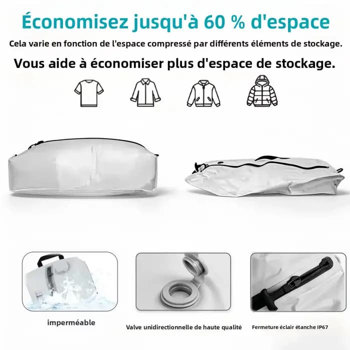 Sacs de rangement sous vide de voyage avec pompe à air