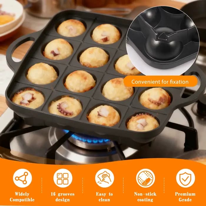 Plateau de cuisson Takoyaki en fonte d'aluminium