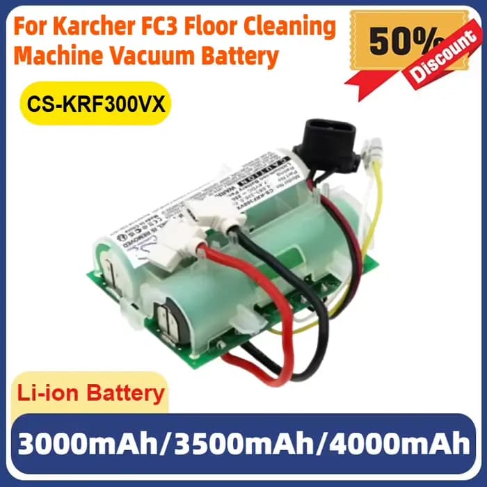 Batterie CS-KRF300VX 7.4V 3000mAh 3500mAh 4000mAh pour Machine de nettoyage de sol Karcher FC3, batterie Rechargeable pour aspirateur