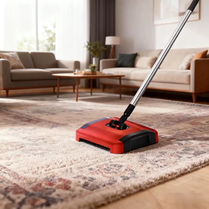 Nettoyeur de tapis manuel avec brosse à rouleau poussoir
