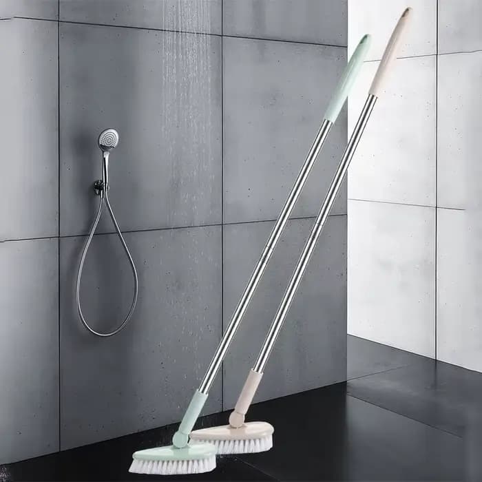 Nouvelle conception de brosse à poils durs rotative à long manche pour le nettoyage des sols de salle de bain