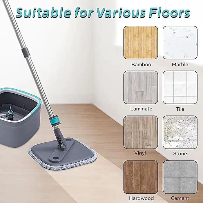 Tête de vadrouille 4 pièces recharges en microfibre brosse carrée tampon à récurer pour nettoyage en profondeur humide et sec soins des sols en bois dur cuisine salle de bain