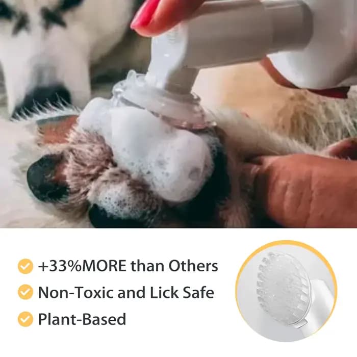 Mousse nettoyante pour pattes d'animaux domestiques