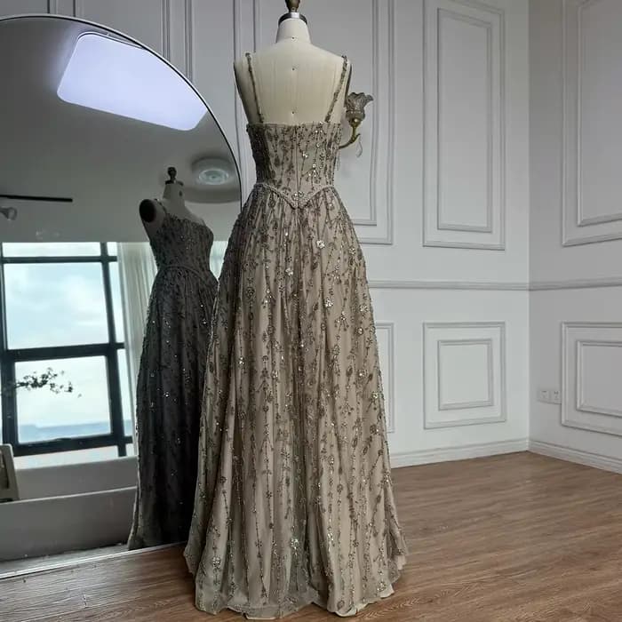 Robes de soirée arabes vert sauge de luxe pour femmes, robes de soirée de mariage, LA72805, Serene Hill, personnalisées, 2025