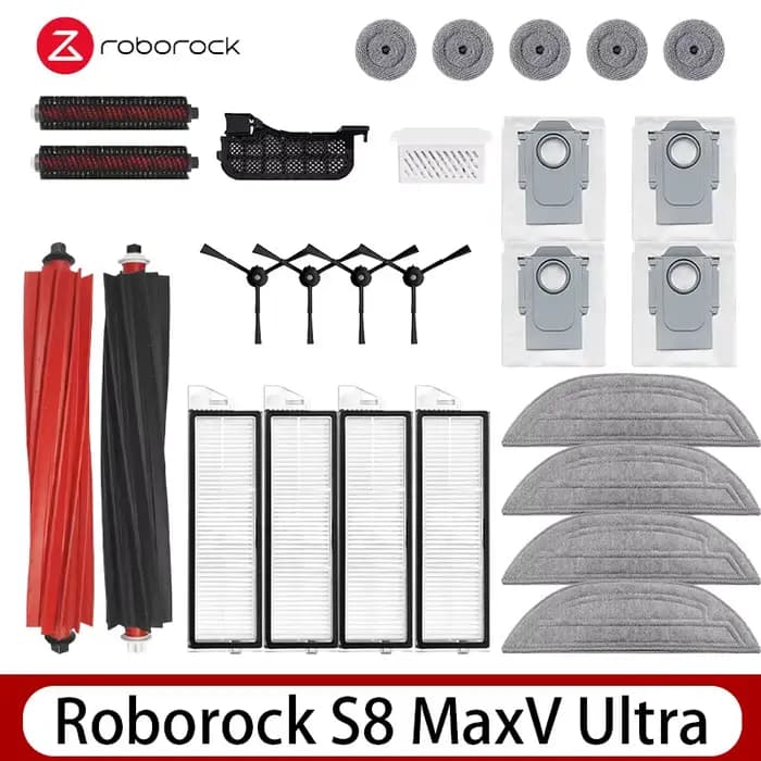 Roborock S8 MaxV Ultra Robot aspirateur pièces de rechange brosses latérales principales tissus de vadrouille filtres HEPA sacs à poussière accessoires
