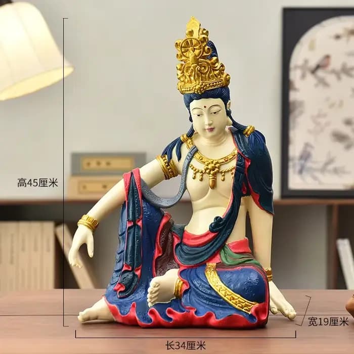 Lune d'eau de déesse de la misériULautonome, ornement de bouddha en résine, sculpture d'inspiration du Vermont, décoration d'intérieur chinoise