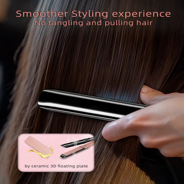 Lisseur de cheveux 2 en 1, double fonction pour lisser et boucler, chauffe rapidement sans abîmer les cheveux