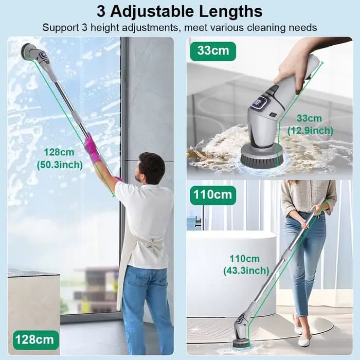 Brosse de nettoyage de salle de bain électrique 10 en 1