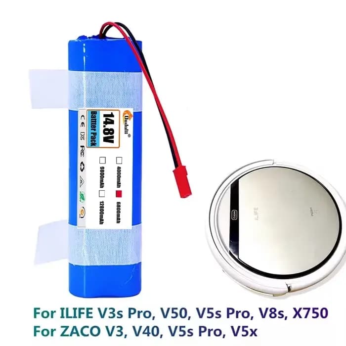 Batterie au Lithium 14.8V 12800mAh pour aspirateur Robot ILIFE V3s Pro V50 V5s Pro V8s V80 Max B5 Max S5 Pro X750