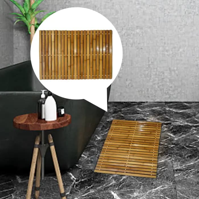 Tapis de bain en bois de bambou naturel