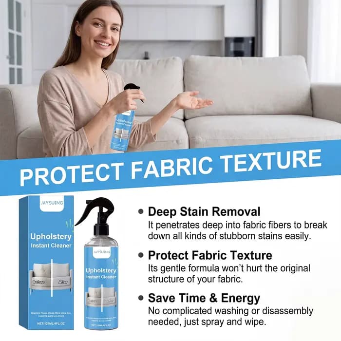 Nettoyant textile ménager en spray – Nettoyage doux pour canapés et vêtements – Détachant rapide