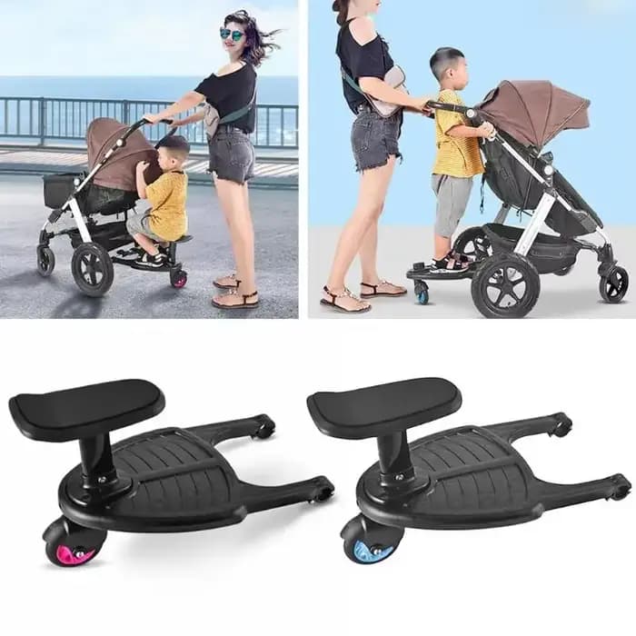 Adaptateur de pédale de poussette pour enfants, accessoire de poussette, remorque auxiliaire pour deuxième enfant, Scooter jumeaux, plaque debout avec siège