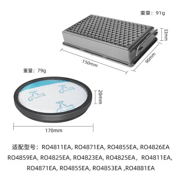 Filtre Hepa en coton pour Rowenta COMPACT POWER XXL RO4811EA RO4871EA RO4855EA RO4826EA RO4859EA RO4825EA RO4881EA ZR
