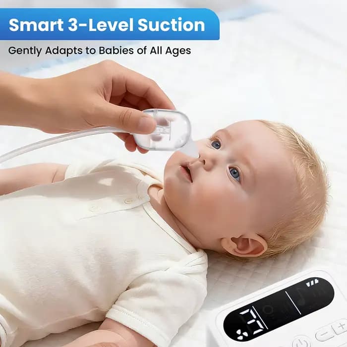 Nettoyeur nasal électrique avec musique et lumière douce, aspirateur nasal électrique puissant et sûr pour adultes et nourrissons, kit de soins nasaux