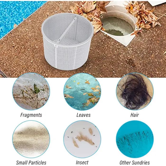 Panier de skimmer pour éliminer les feuilles, panier filtrant pour piscine, pour l'élimination des feuilles et des débris des spas