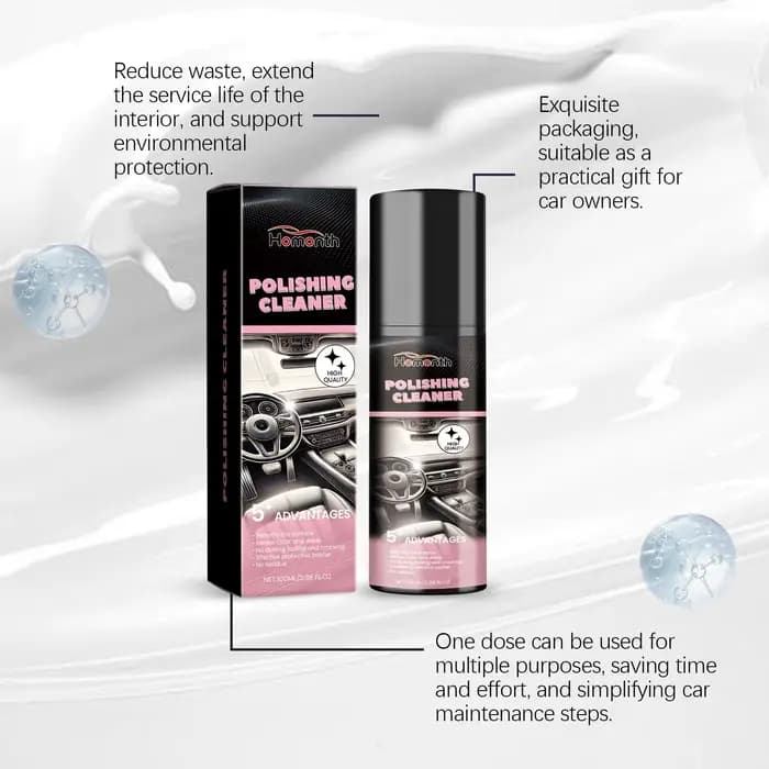 Nettoyant de polissage pour intérieur de voiture