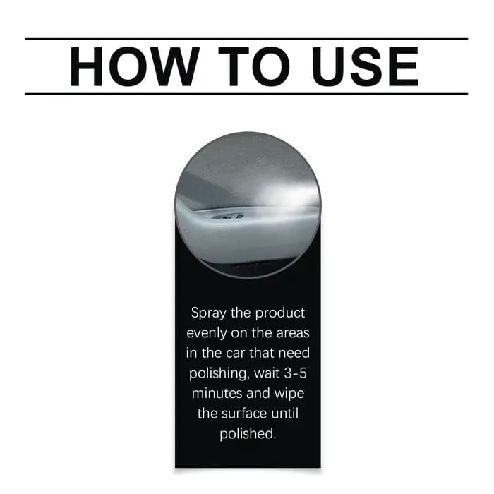 Nettoyant de polissage pour intérieur de voiture