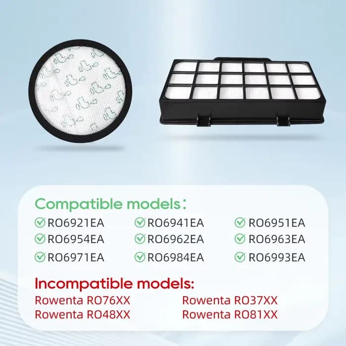 Filtre Hepa Compatible pour Rowenta x-trem Power RO6941EA RO6951EA RO6954EA RO6963EA RO6971EA RO6984EA RO6993EA RO6921EA
