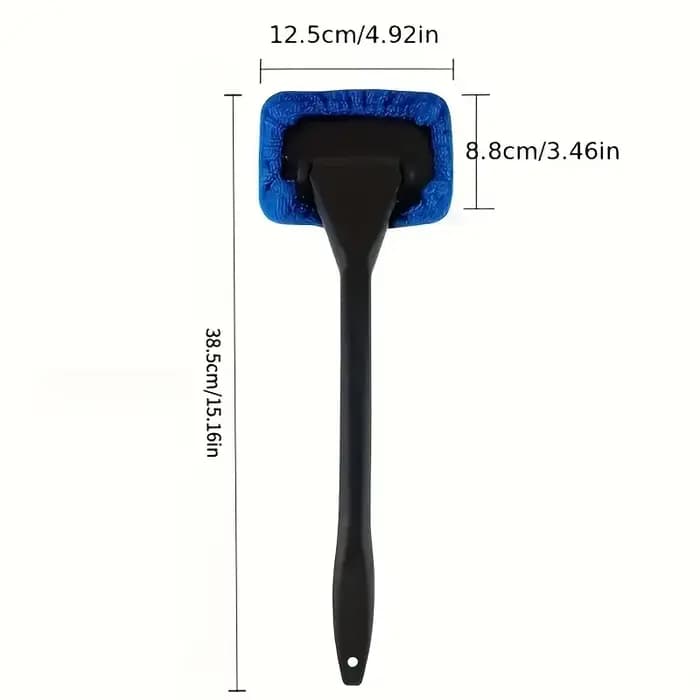 1-PC Car Window Cleaner Brush Kit with Long Handle for Windshield & Interior Cleaning